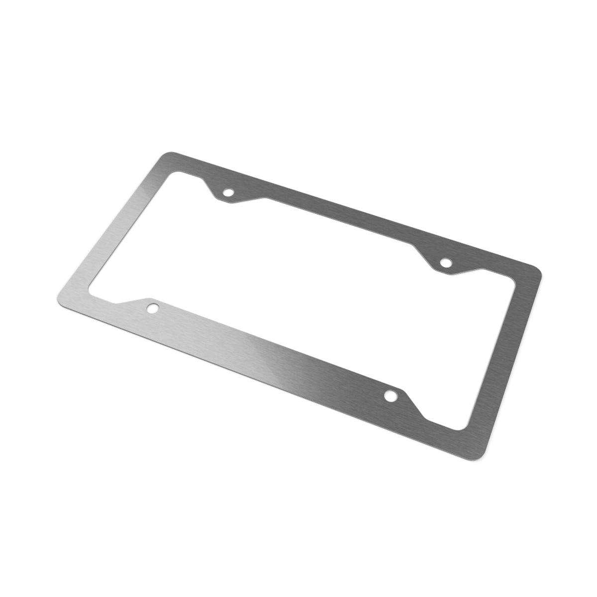 Faith Script Metal License Plate Frame — Stainless Steel Inspirational Car Trim
