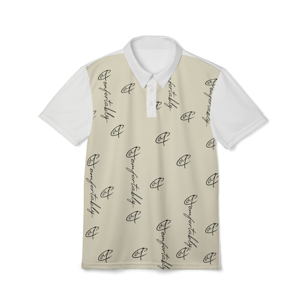 CM Logo Polo Shirt — Neutral All-Over Print