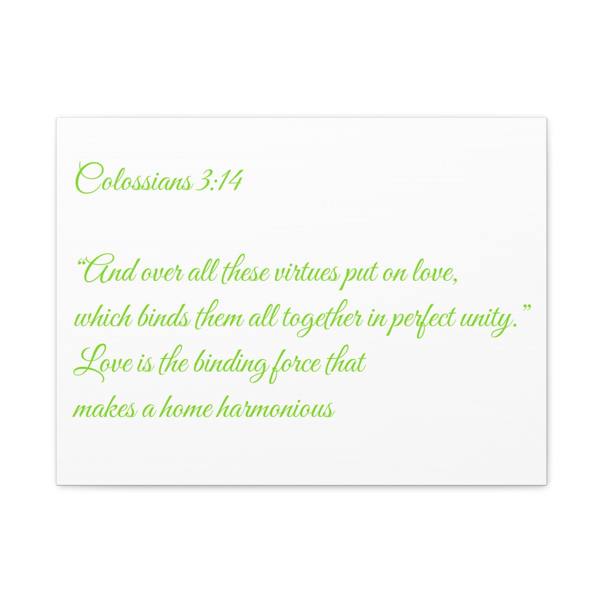 Colossians 3:14 Scripture Canvas Art