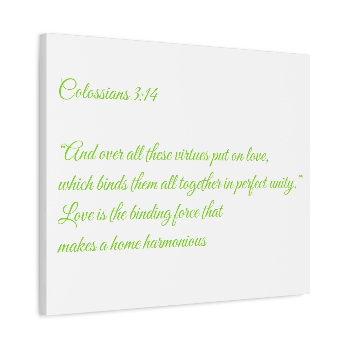 Colossians 3:14 Scripture Canvas Art