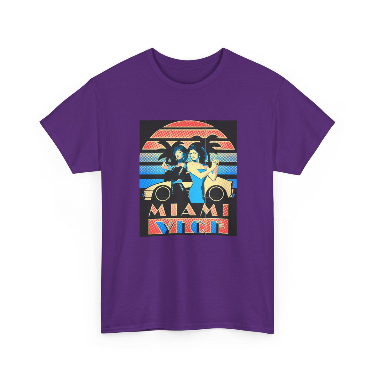 Miami Vice Retro Tee — Vintage 80s Palm Sunset T-Shirt