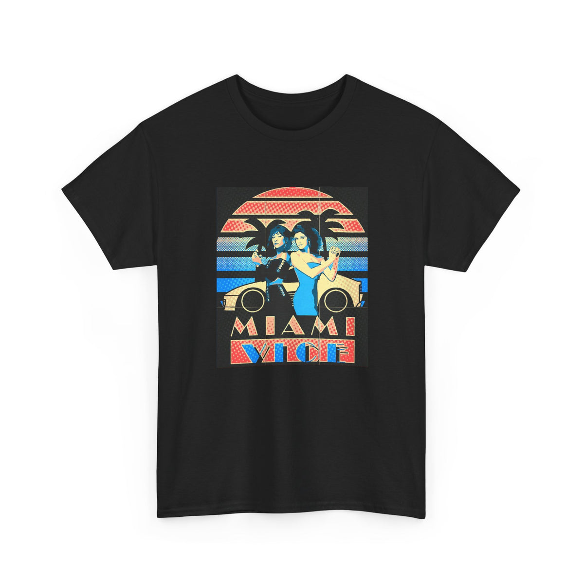 Miami Vice Retro Tee — Vintage 80s Palm Sunset T-Shirt
