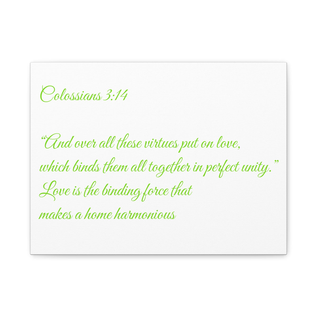 Colossians 3:14 Scripture Canvas Art