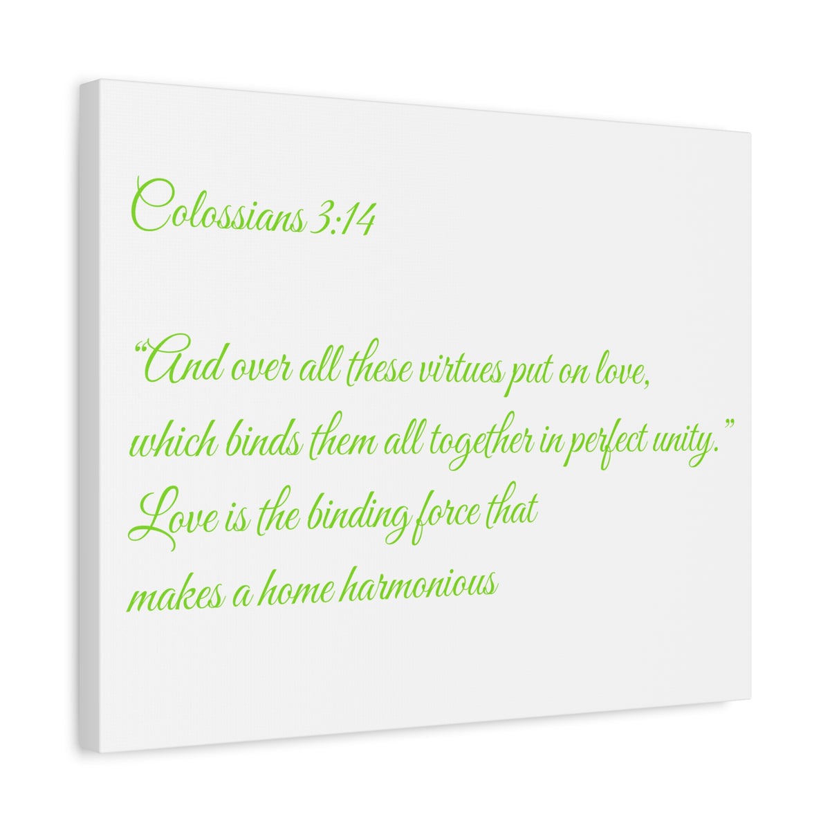 Colossians 3:14 Scripture Canvas Art