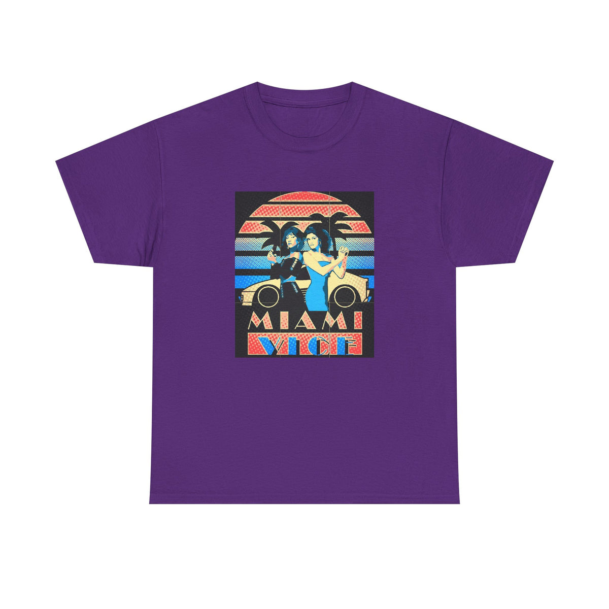 Miami Vice Retro Tee — Vintage 80s Palm Sunset T-Shirt