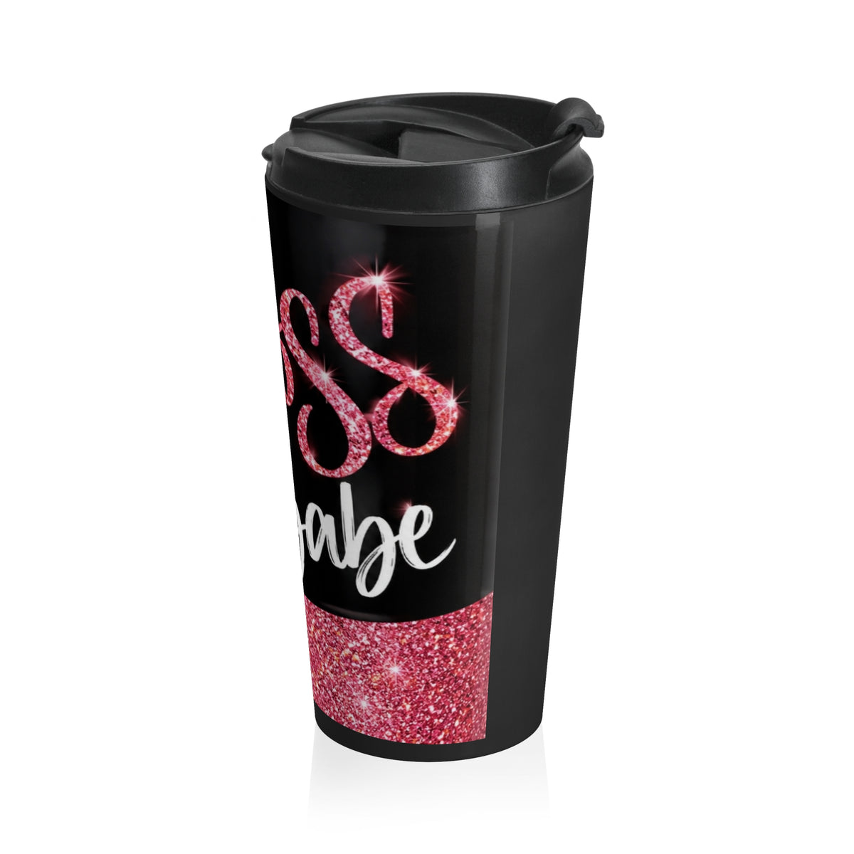Boss Babe Pink Glitter Stainless Steel Travel Mug