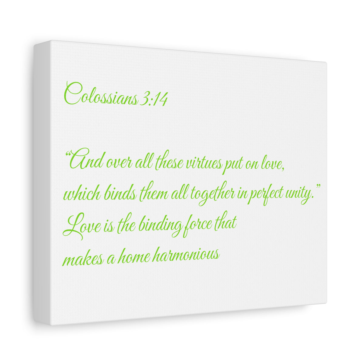Colossians 3:14 Scripture Canvas Art