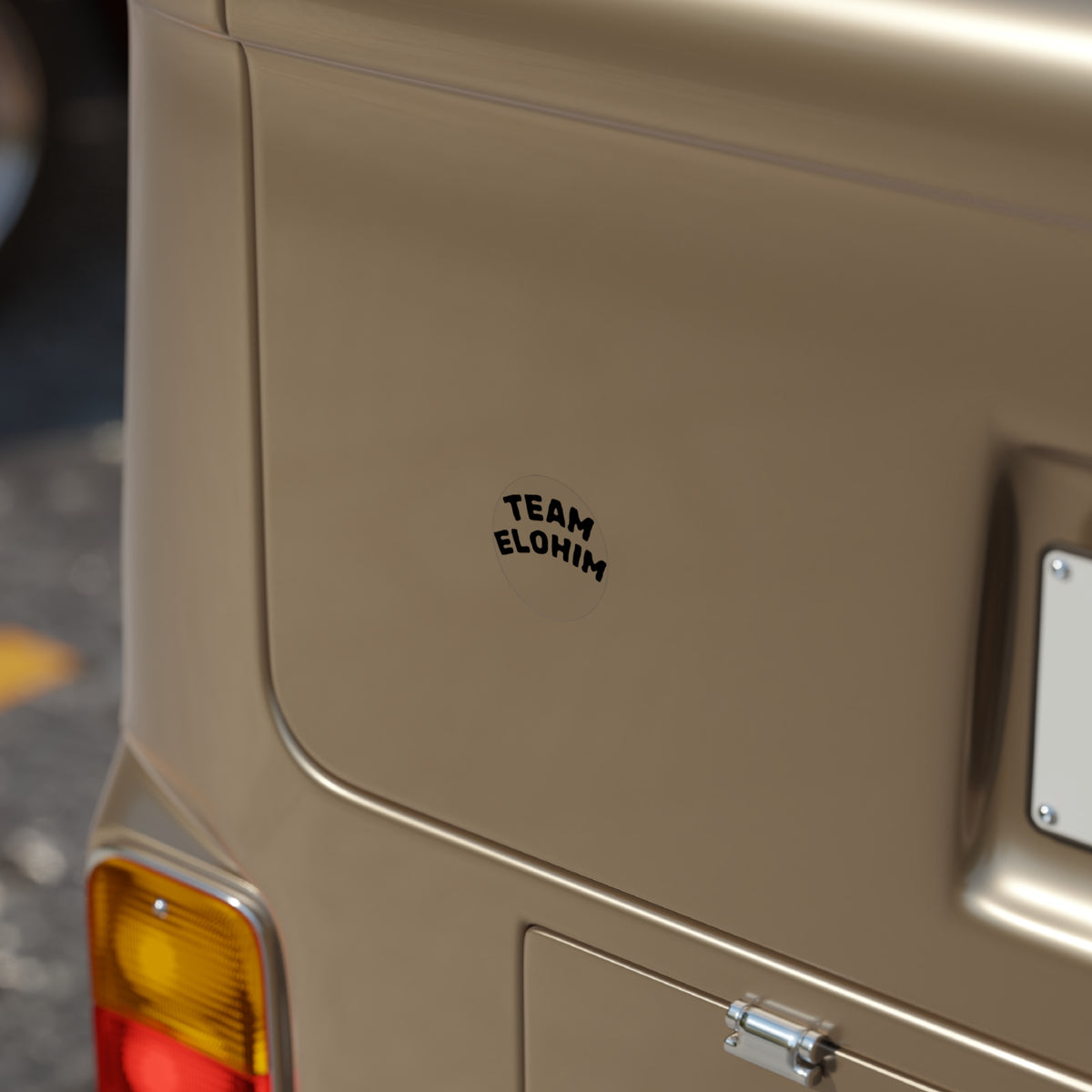 Team Elohim Round Transparent Outdoor Sticker — Durable Vinyl Decal for Cars, Laptops & Water Bottles