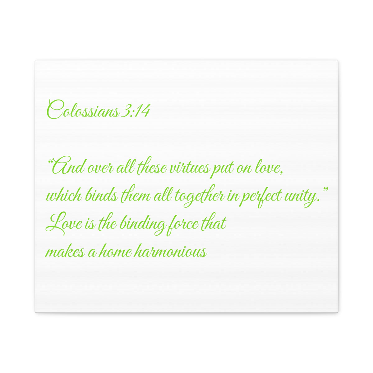 Colossians 3:14 Scripture Canvas Art