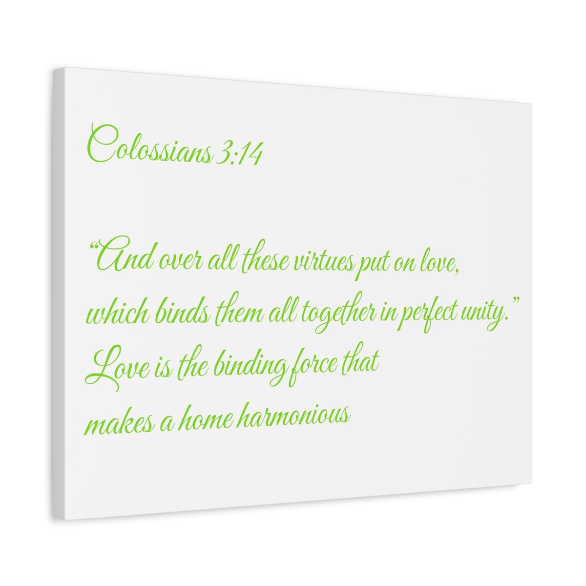 Colossians 3:14 Scripture Canvas Art