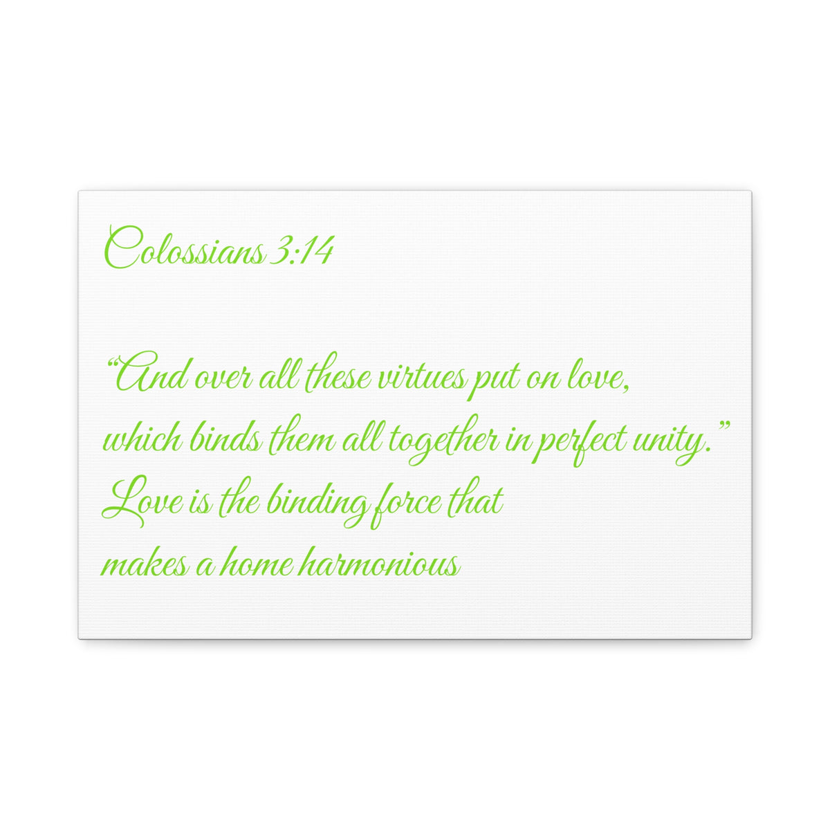 Colossians 3:14 Scripture Canvas Art
