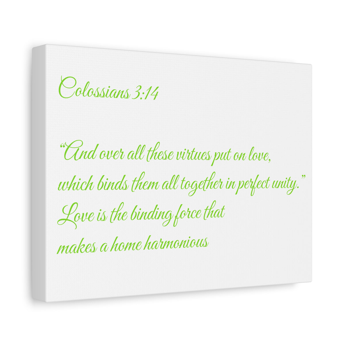 Colossians 3:14 Scripture Canvas Art