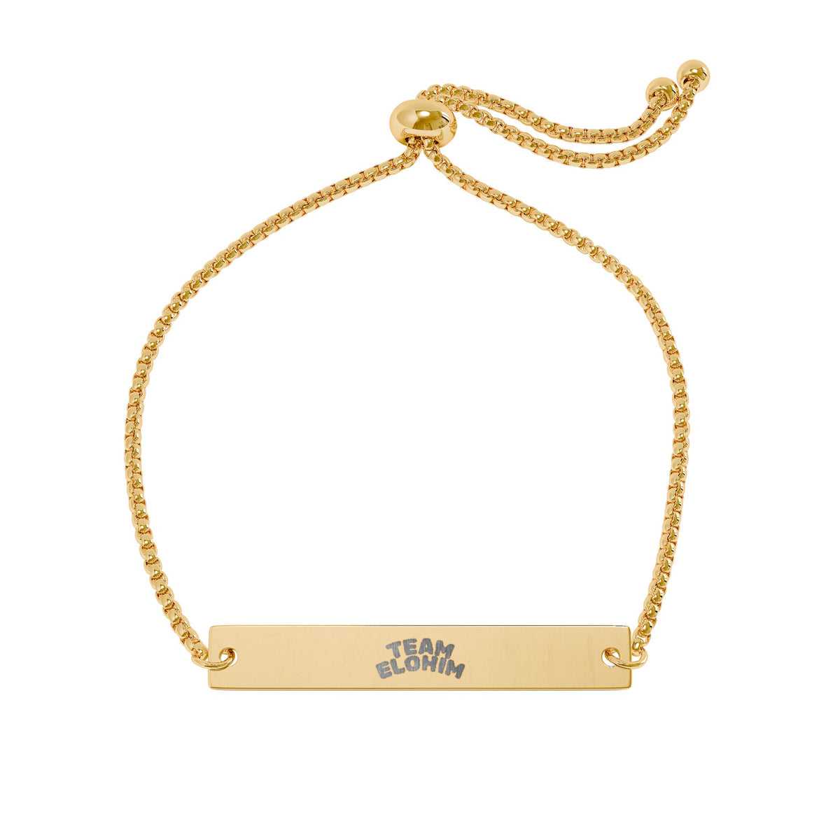 Adjustable Flat Bar Bracelet — Engraved Faith