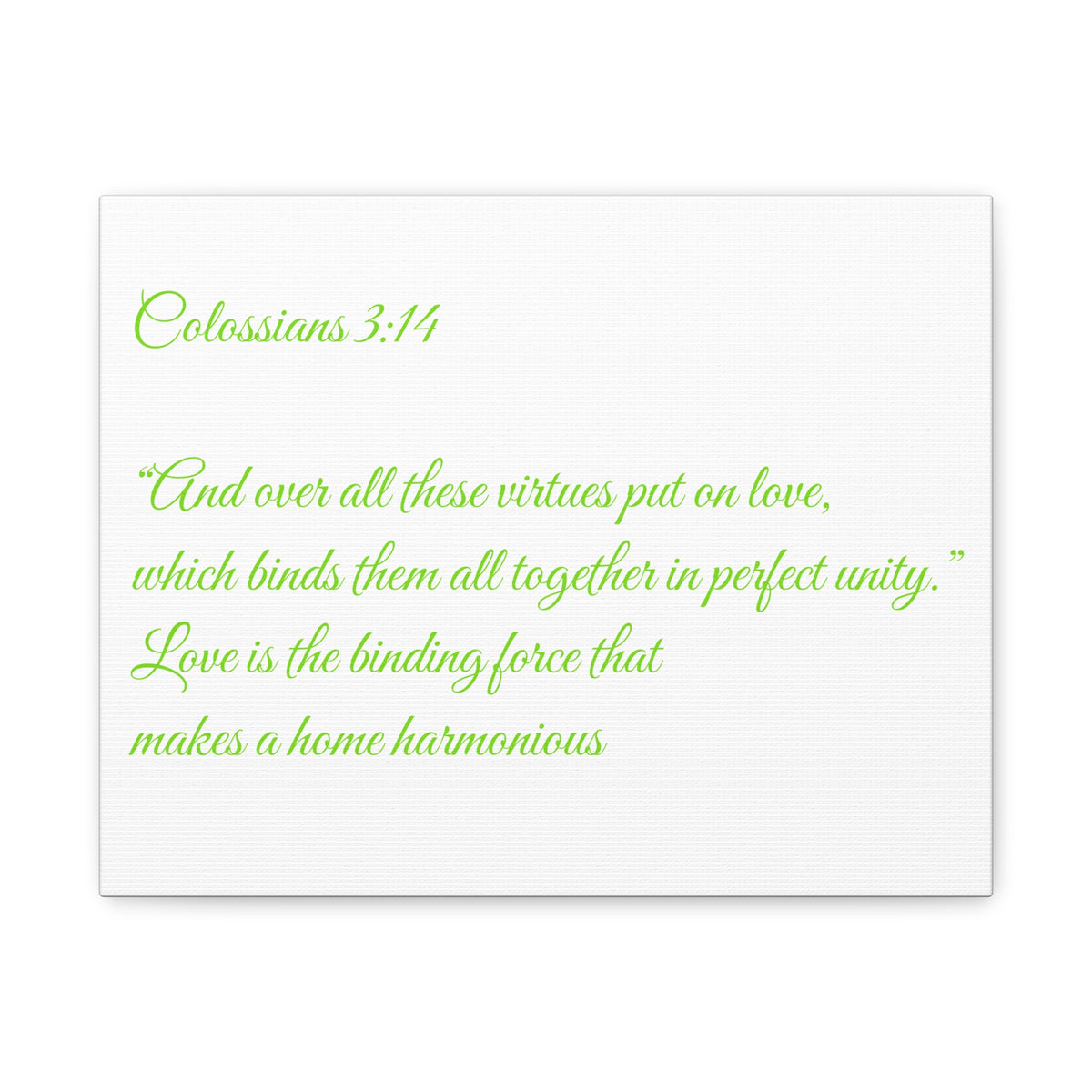 Colossians 3:14 Scripture Canvas Art