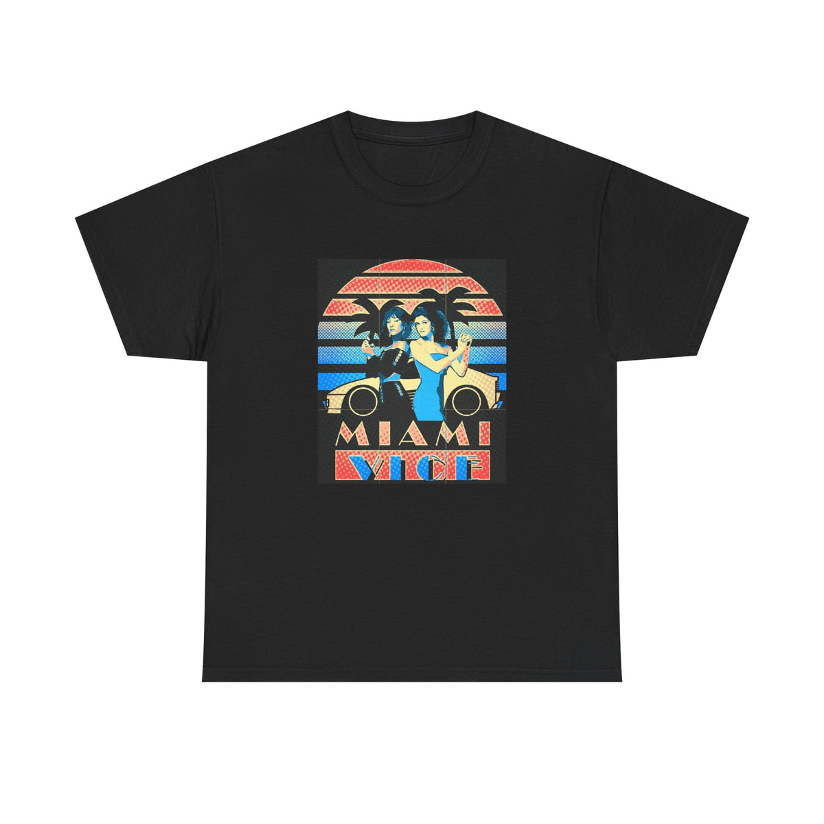 Miami Vice Retro Tee — Vintage 80s Palm Sunset T-Shirt