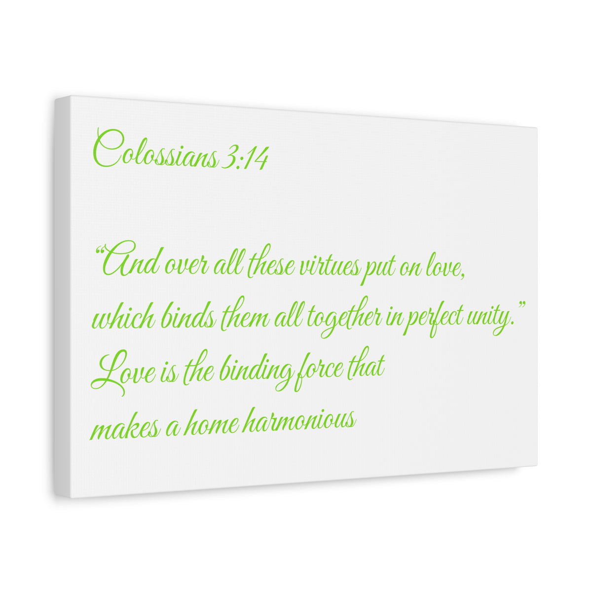 Colossians 3:14 Scripture Canvas Art