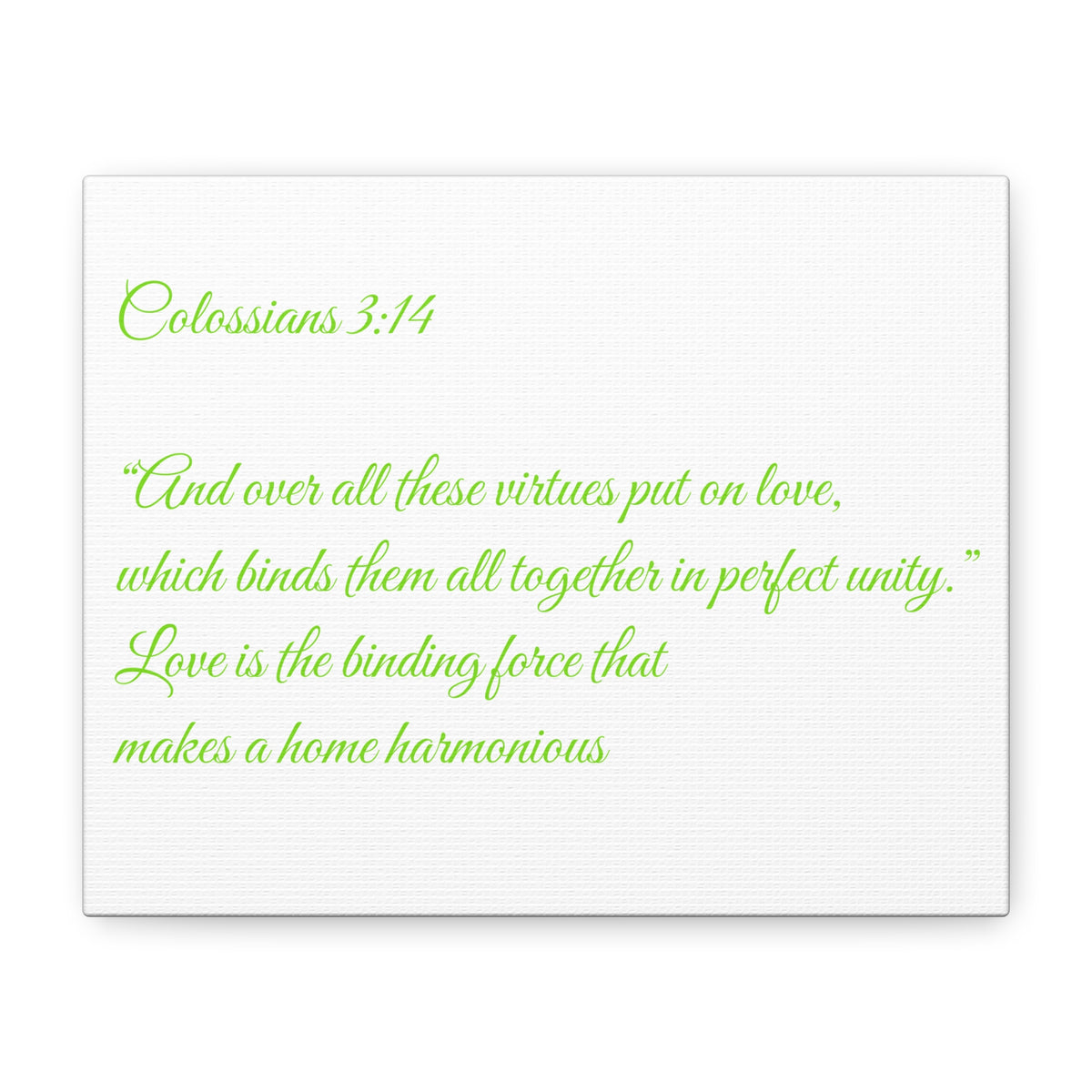 Colossians 3:14 Scripture Canvas Art