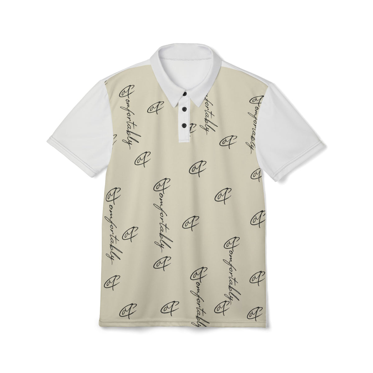 CM Logo Polo Shirt — Neutral All-Over Print