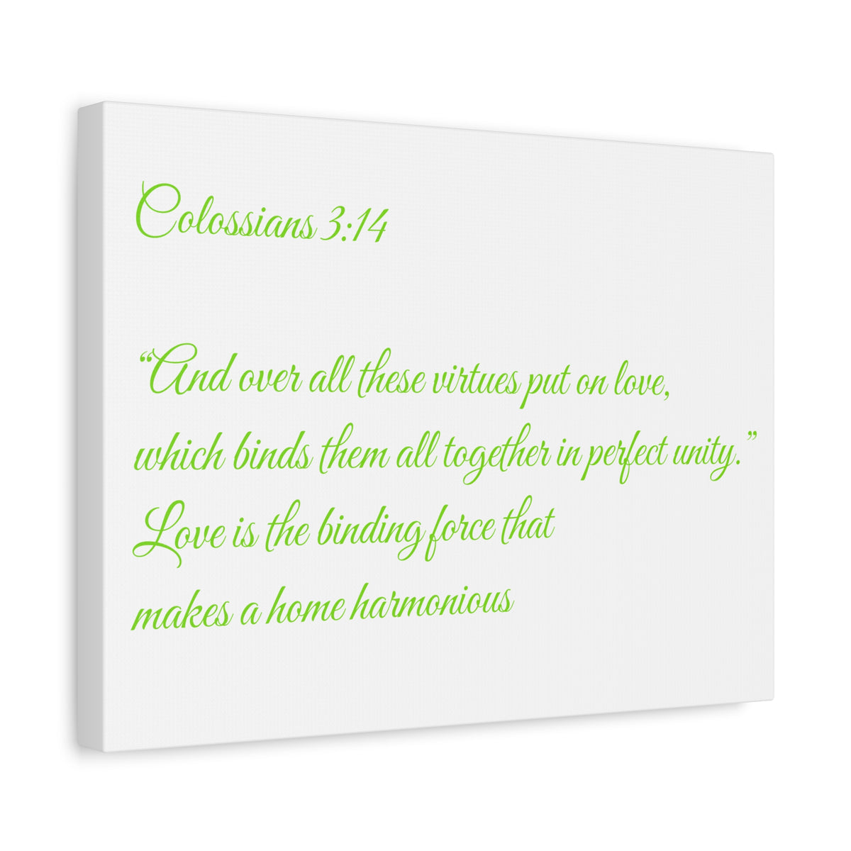 Colossians 3:14 Scripture Canvas Art