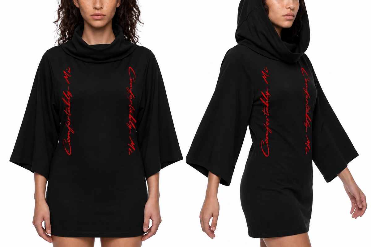 Women’s Turtleneck Batwing Cloak Pullover Dress'N'Top