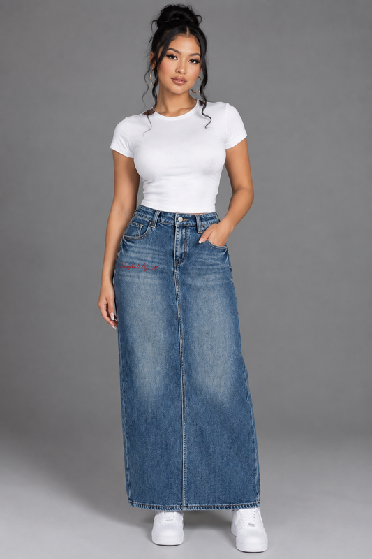 Women’s Vintage Wash Denim Skirt